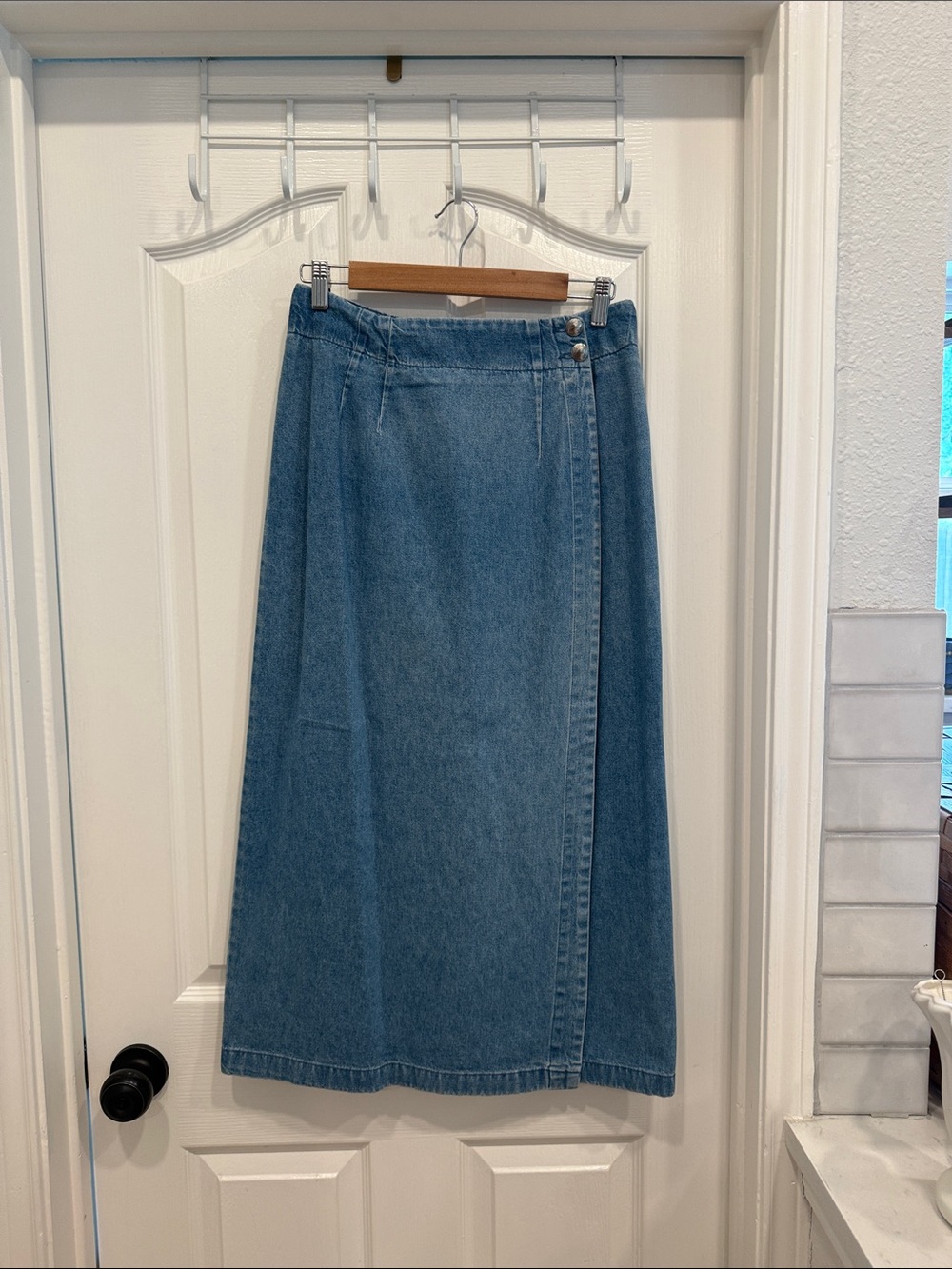 Ruffhewn vintage 90s denim wrap skirt